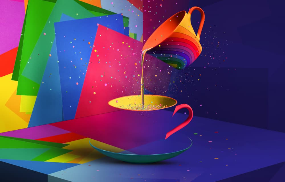 Rainbow Pouring Magic by kazutoshikawakami — canvas wall art