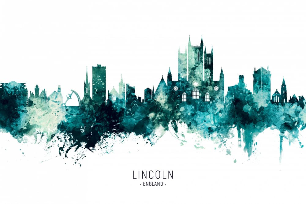 Lincoln England Watercolor by Michael Tompsett — canvas wall art