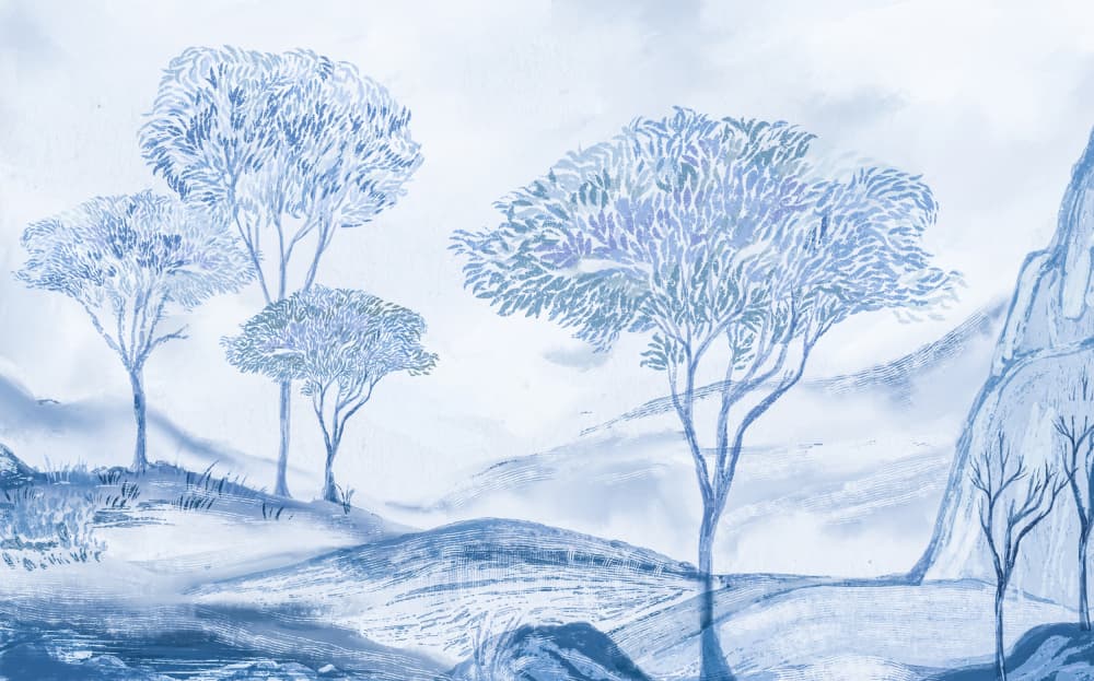 Icy Blue Landscape by Josie George — canvas wall art