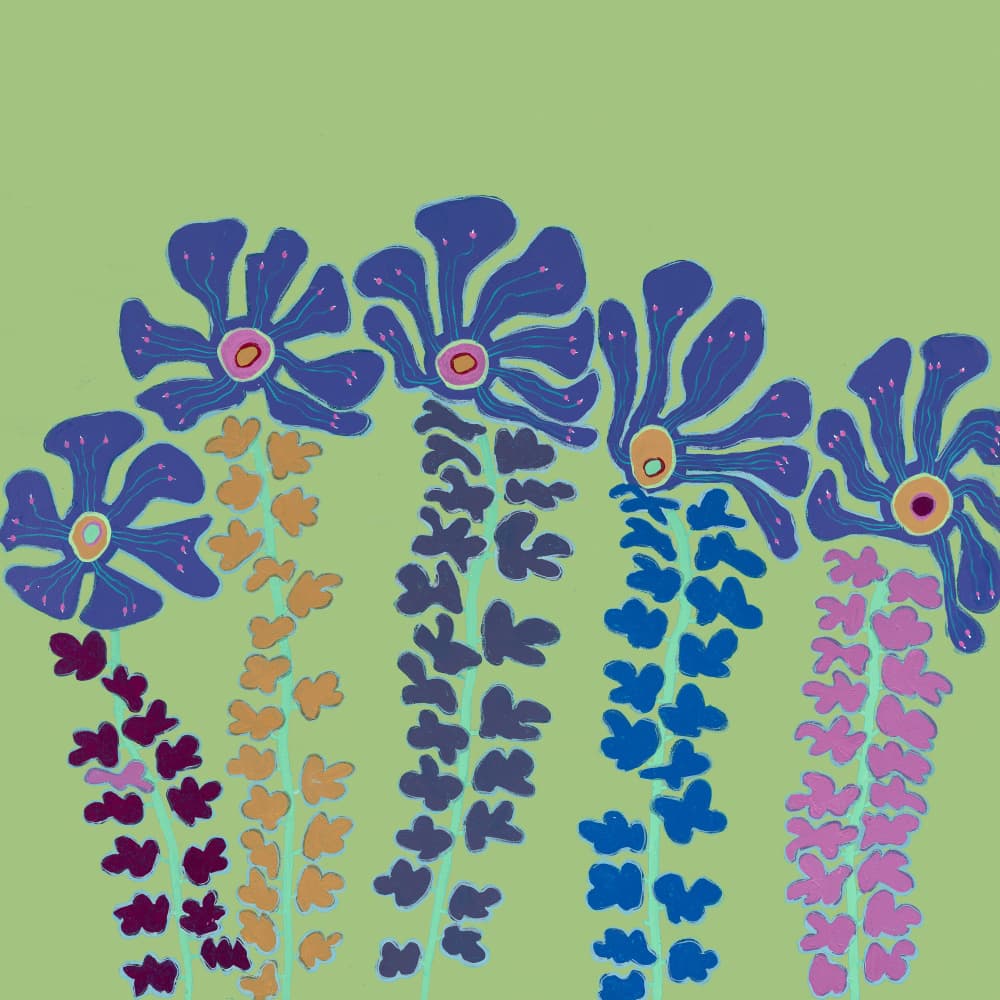 Vibrant Abstract Flowers by Helen Joynson — canvas wall art