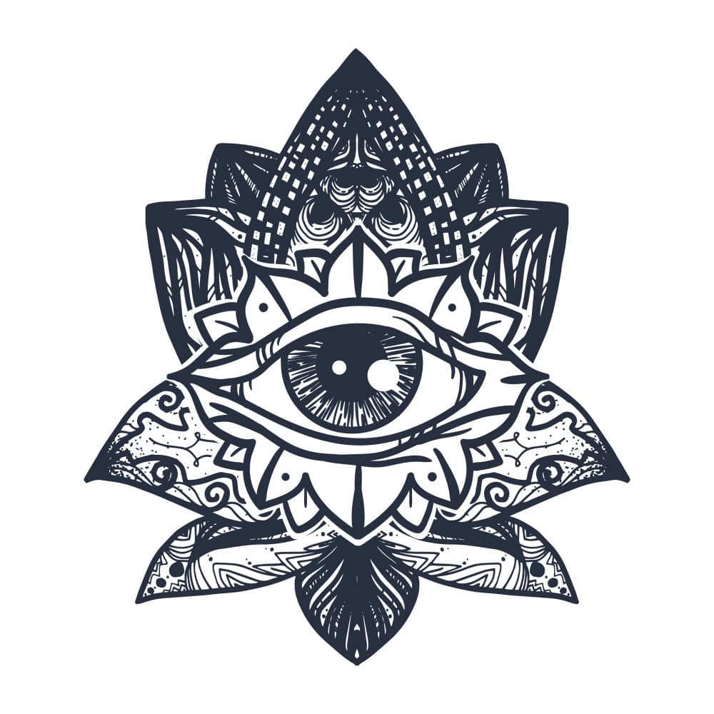 Mystic Lotus Eye by Marika Barsrsind — canvas wall art