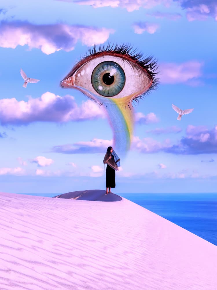 Surreal Eye Desert Dream by Ritvik takkar — canvas wall art