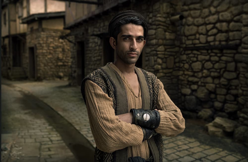 Young Man In Ancient Village by Waldemar Szmidt — canvas wall art