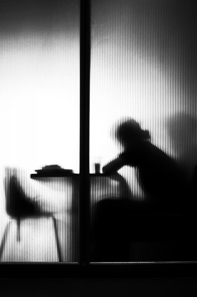 Person Behind Textured Glass by Parole Kim — canvas wall art