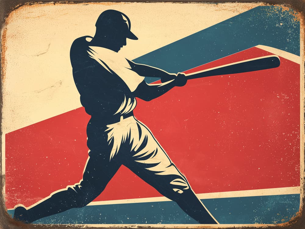 Vintage Baseball Swing by Pictufy Studio IV — canvas wall art