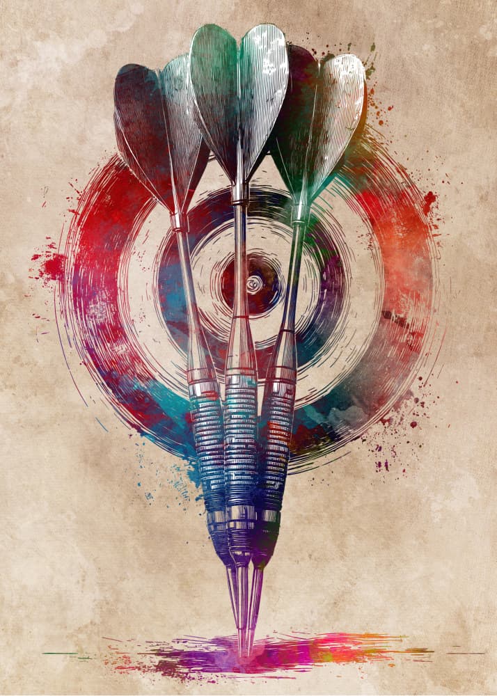 Colorful Darts Target by Justyna Jaszke — canvas wall art