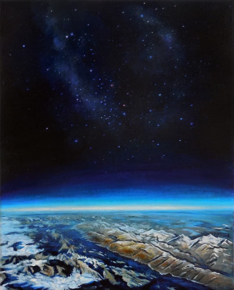 Cosmic Mountain View by Anne Wölk — canvas wall art