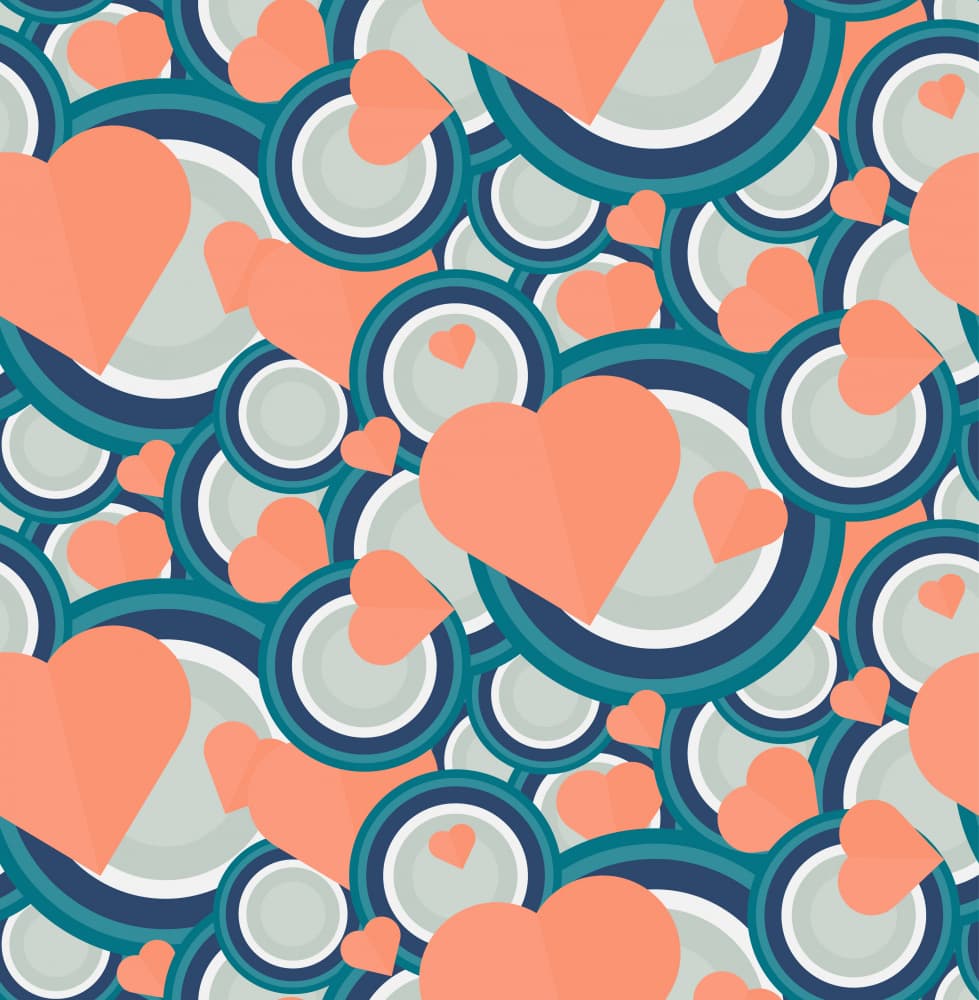 Geometric Love Circles by Marika Barsrsind — canvas wall art