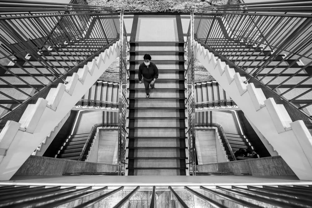 Ascending Modern Stairs by Michiko Ôtomo — canvas wall art