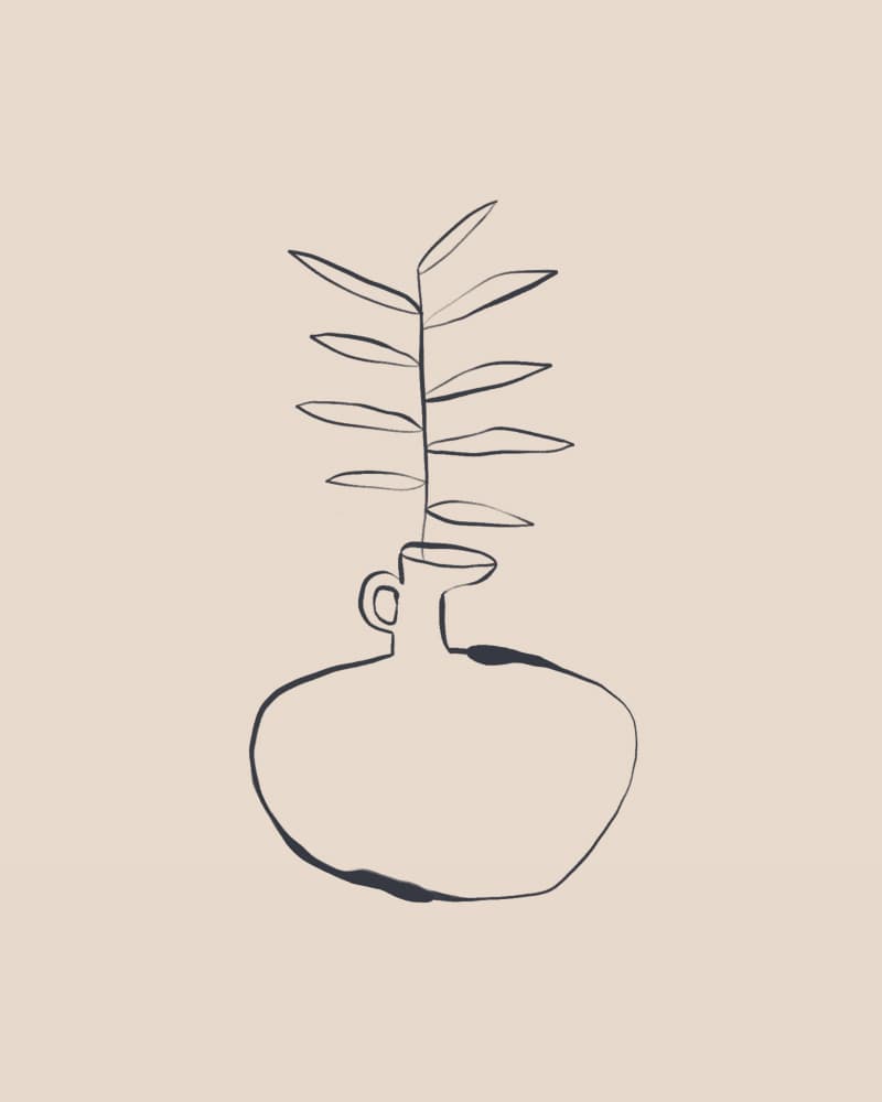 Minimalist Plant Vase by Ivy Green Illustrations — canvas wall art