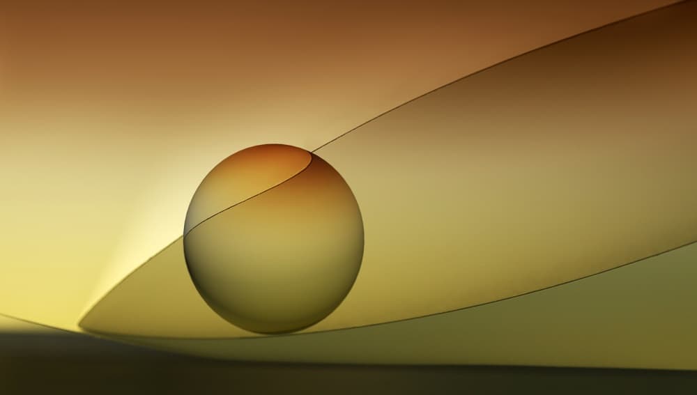Golden Abstract Sphere by Jutta Kerber — canvas wall art