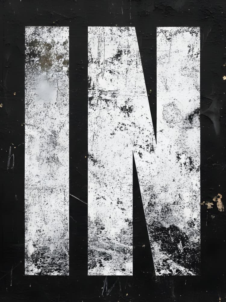 Distressed IN Text by HUGO — canvas wall art