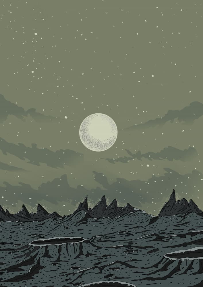 Moon Over Alien World by Nicholas — canvas wall art
