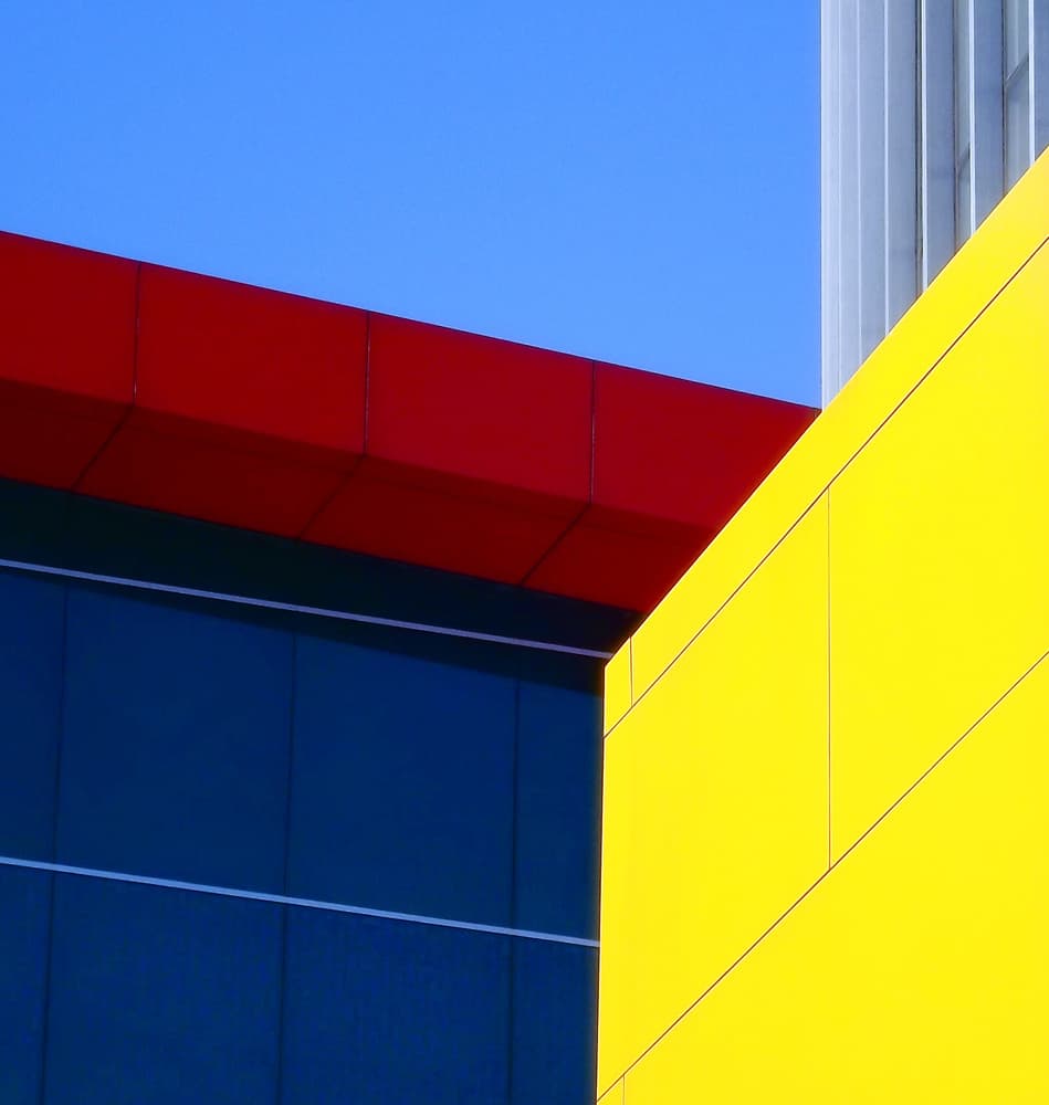 Modern Color Block Building by Kahar Lagaa — canvas wall art