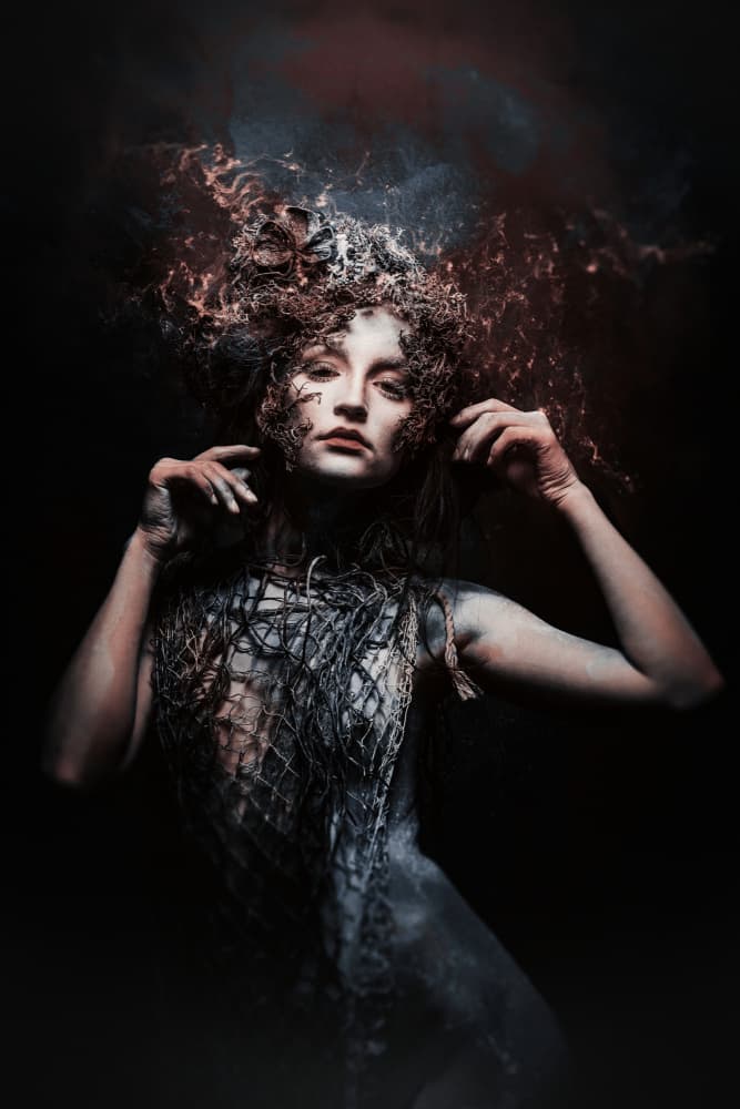 Dark Ethereal Portrait by Klaus Tesching — canvas wall art