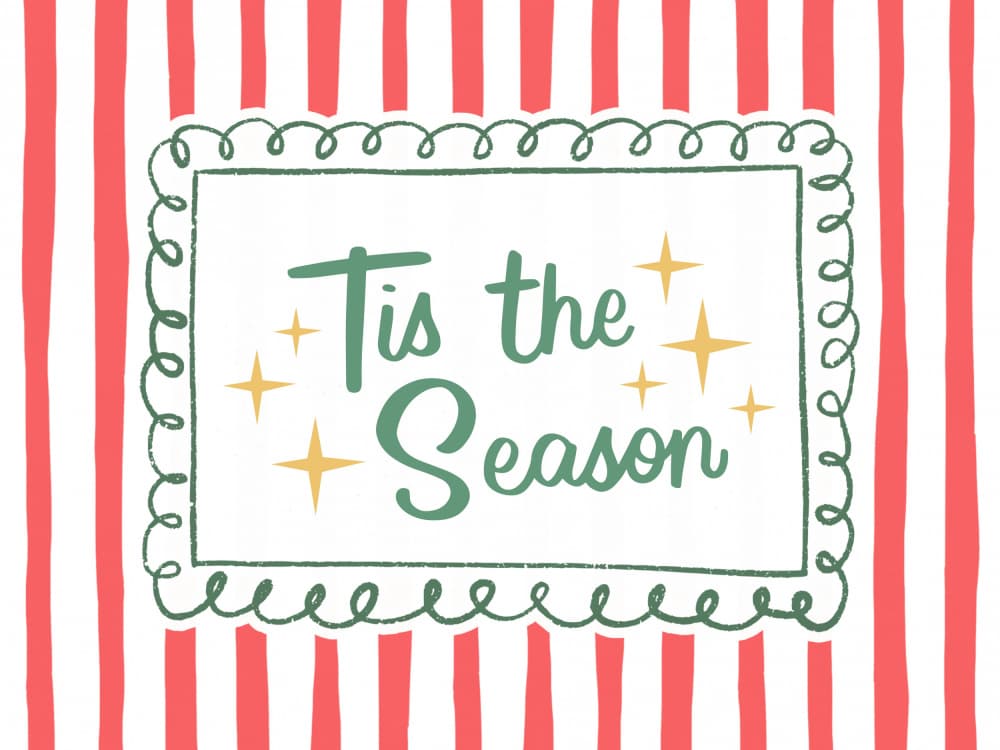 Tis The Season Stripes by Jolly and Dash — canvas wall art