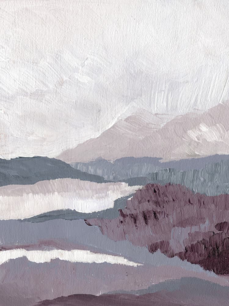 Muted Mountain Layers by Nikita Jariwala — canvas wall art