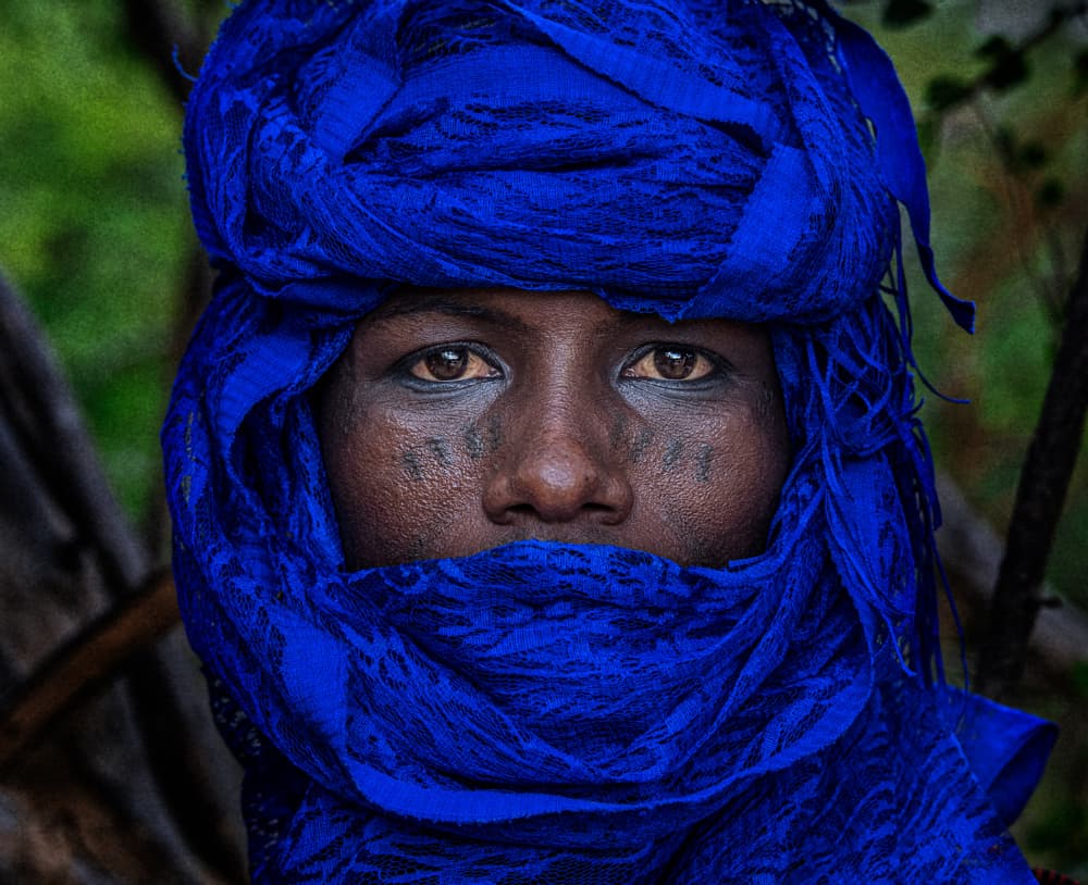 African Man Blue Turban by Joxe Inazio Kuesta Garmendia — canvas wall art