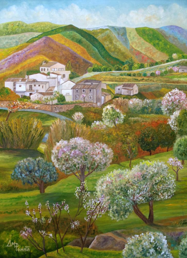 Colorful Spring Village by Angeles M. Pomata — canvas wall art