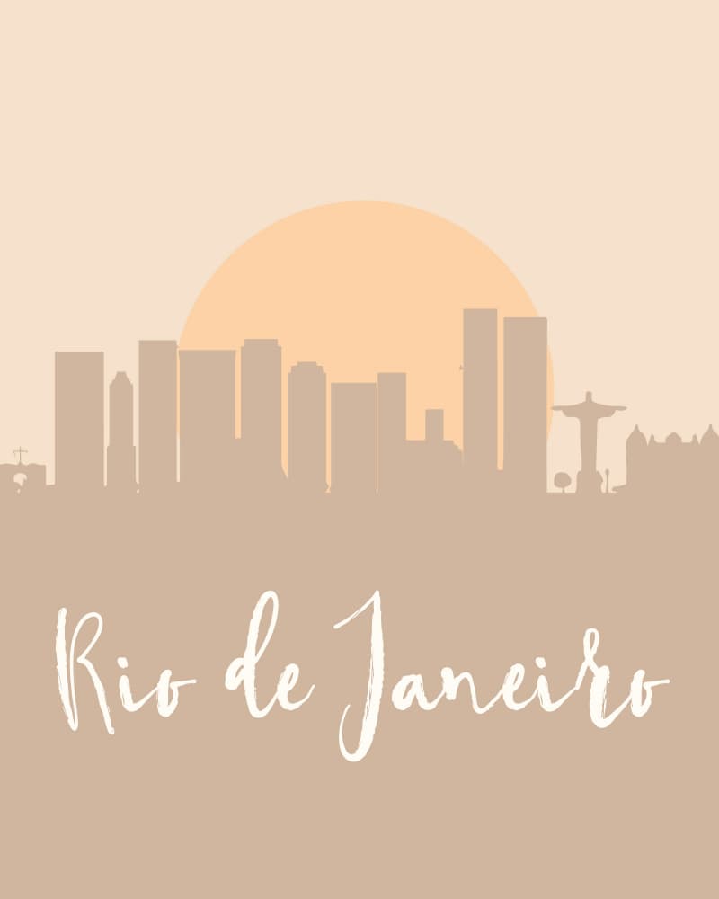 Rio de Janeiro Skyline Sunset by Emiliano Deificus — canvas wall art