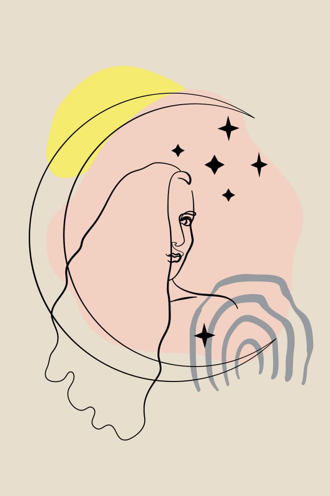 Abstract Moon Woman by Anna Rose — canvas wall art