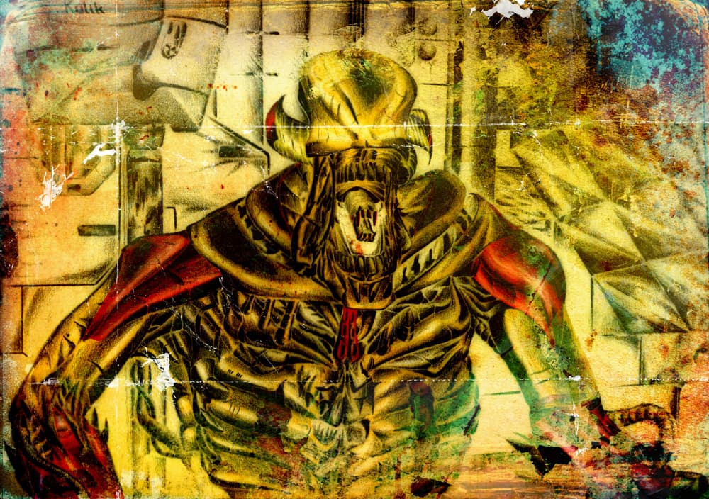 Golden Horned Demon by Rafal Kulik — canvas wall art