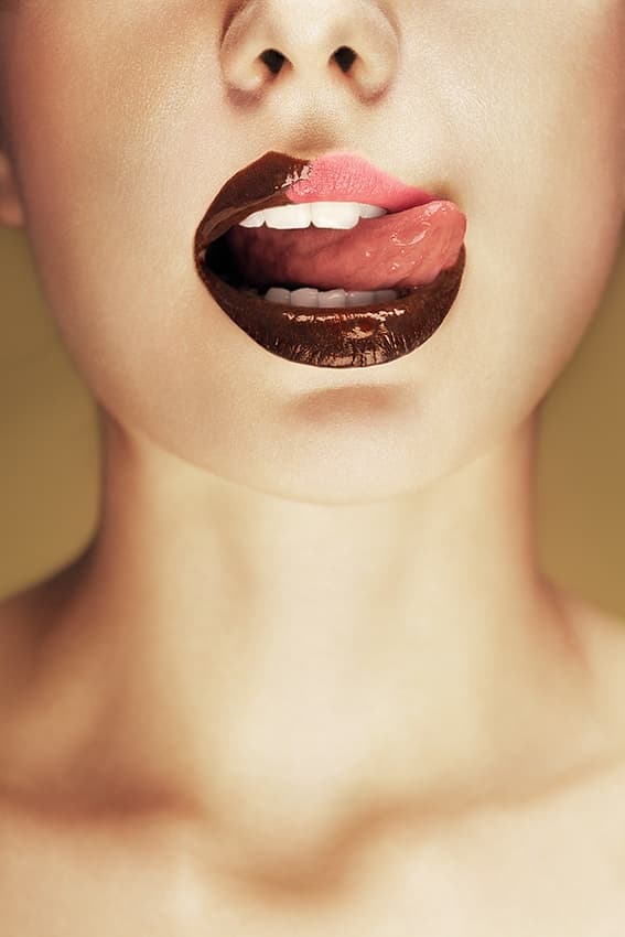 Licking Chocolate Lips by Vladimir Katiev — canvas wall art