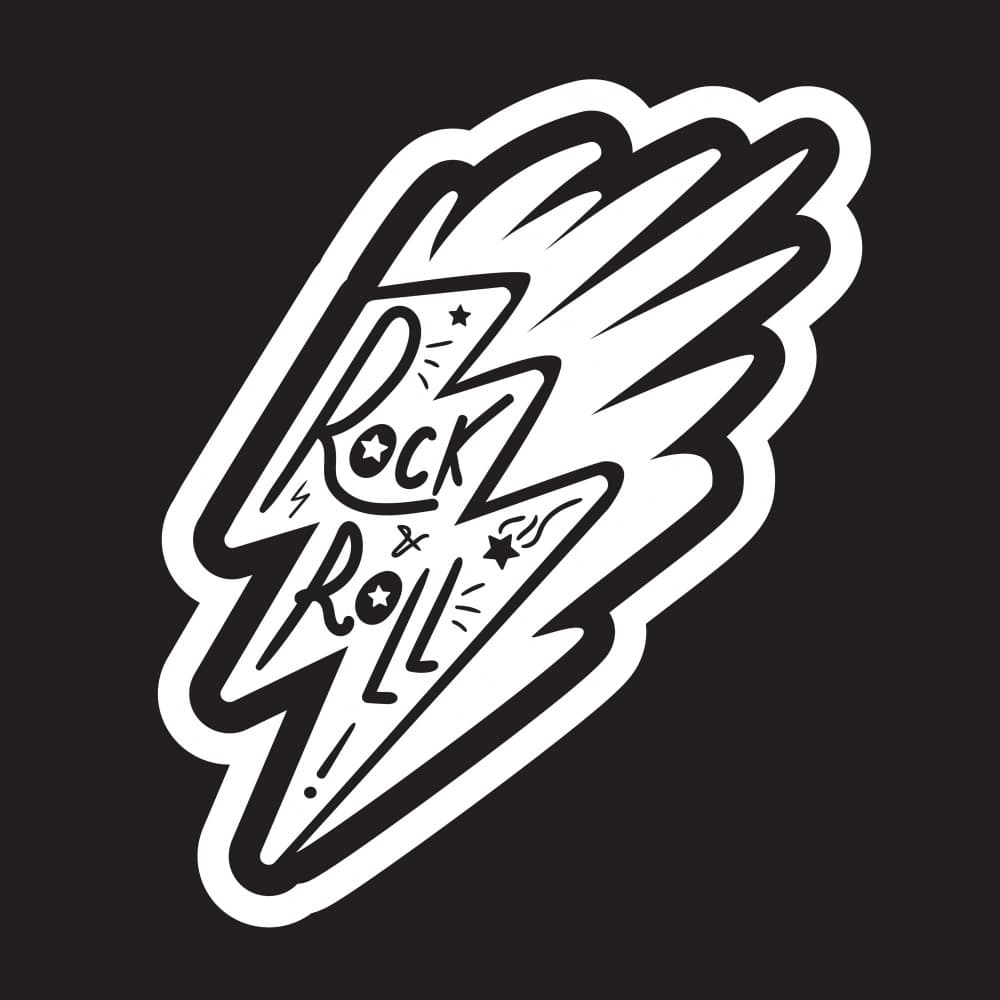Rock Roll Lightning Bolt by Marika Barsrsind — canvas wall art