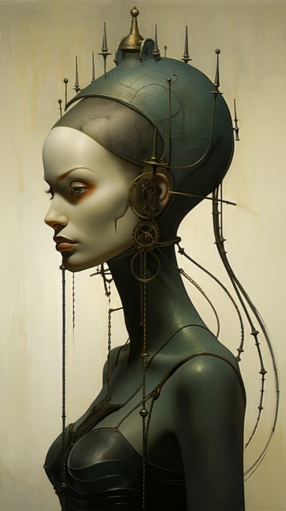 Robotic Girl 5 by Bilge Paksoylu — canvas wall art