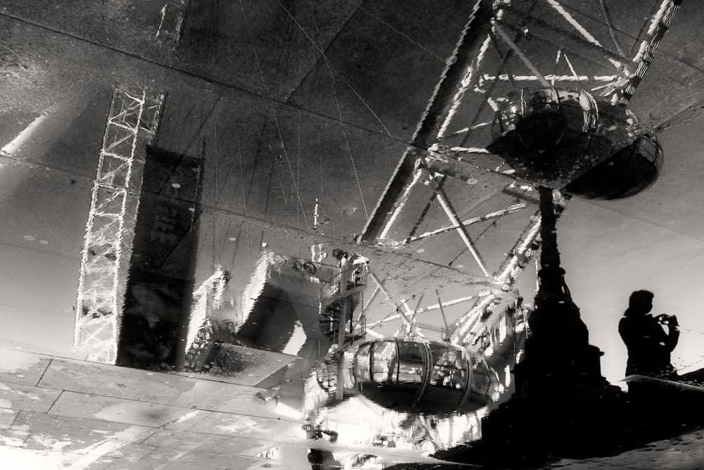 London Eye Puddle Reflection by Chris Hamilton — canvas wall art