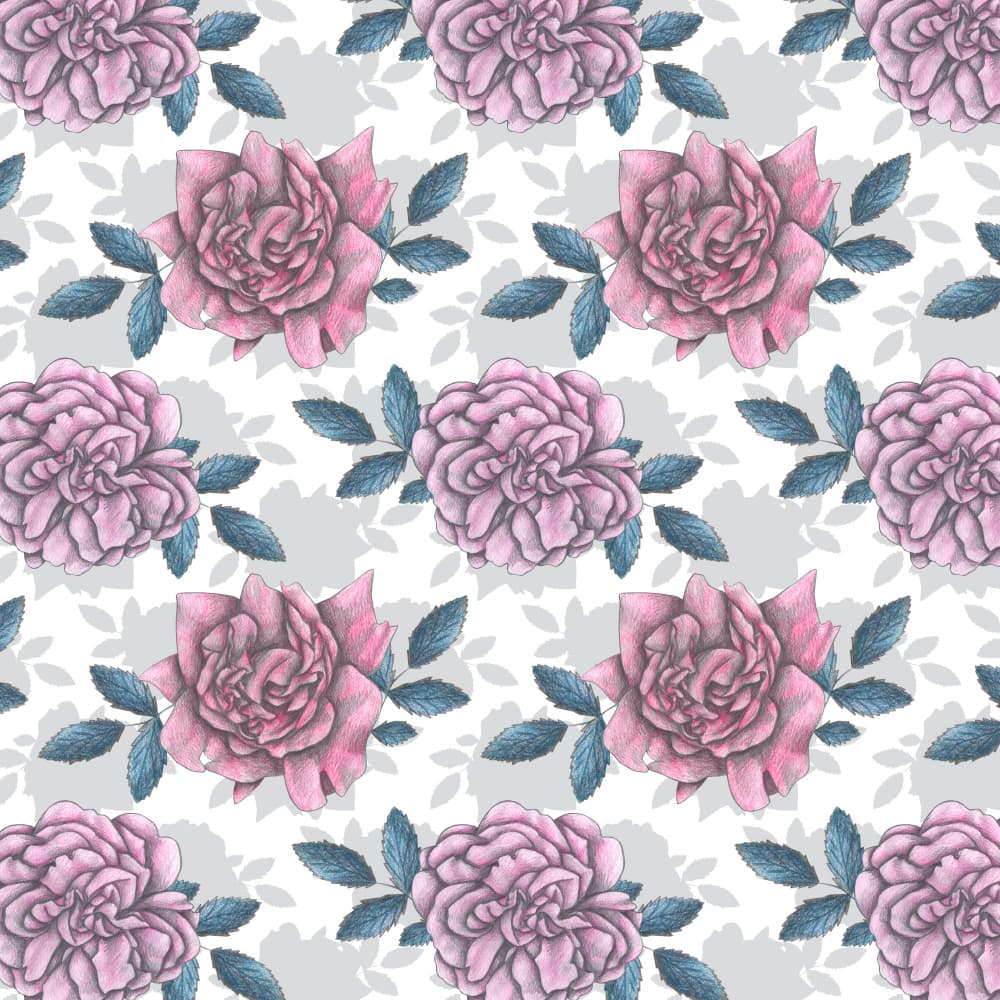 Soft Pink Rose Pattern by Cecilia Battaini — canvas wall art