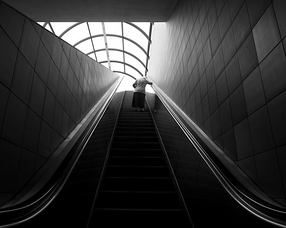 Escalator To Light by Magdalena Roeseler — canvas wall art