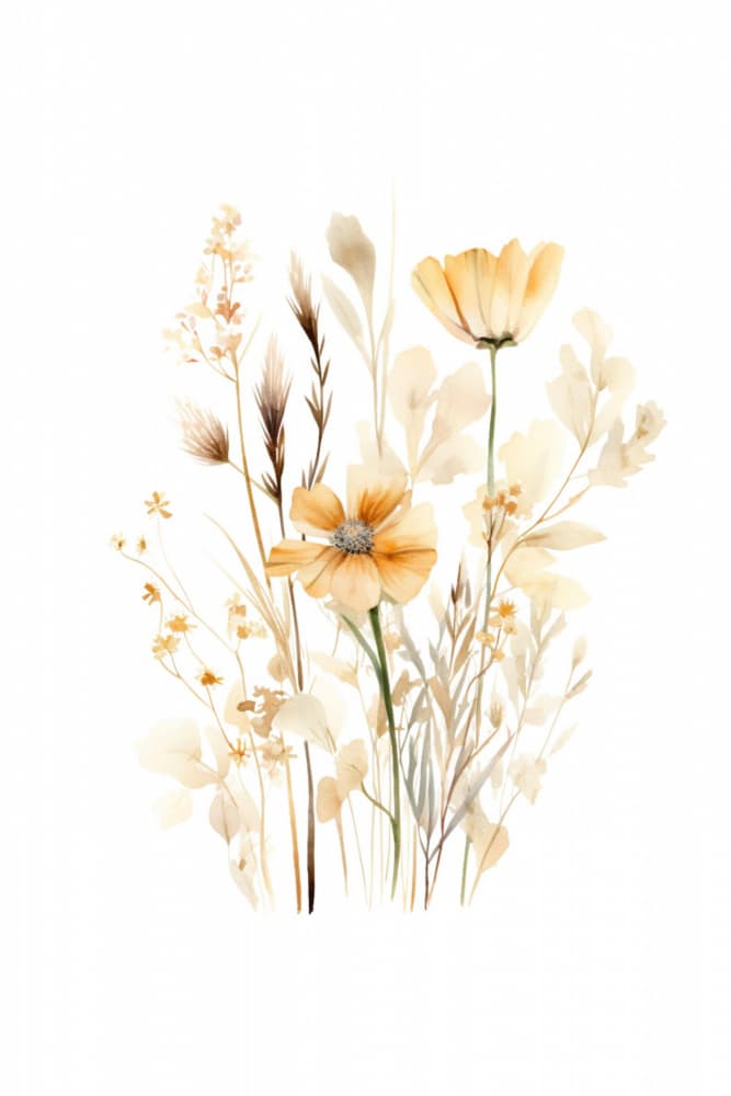 Soft Watercolor Flowers by Sally Ann Moss — canvas wall art