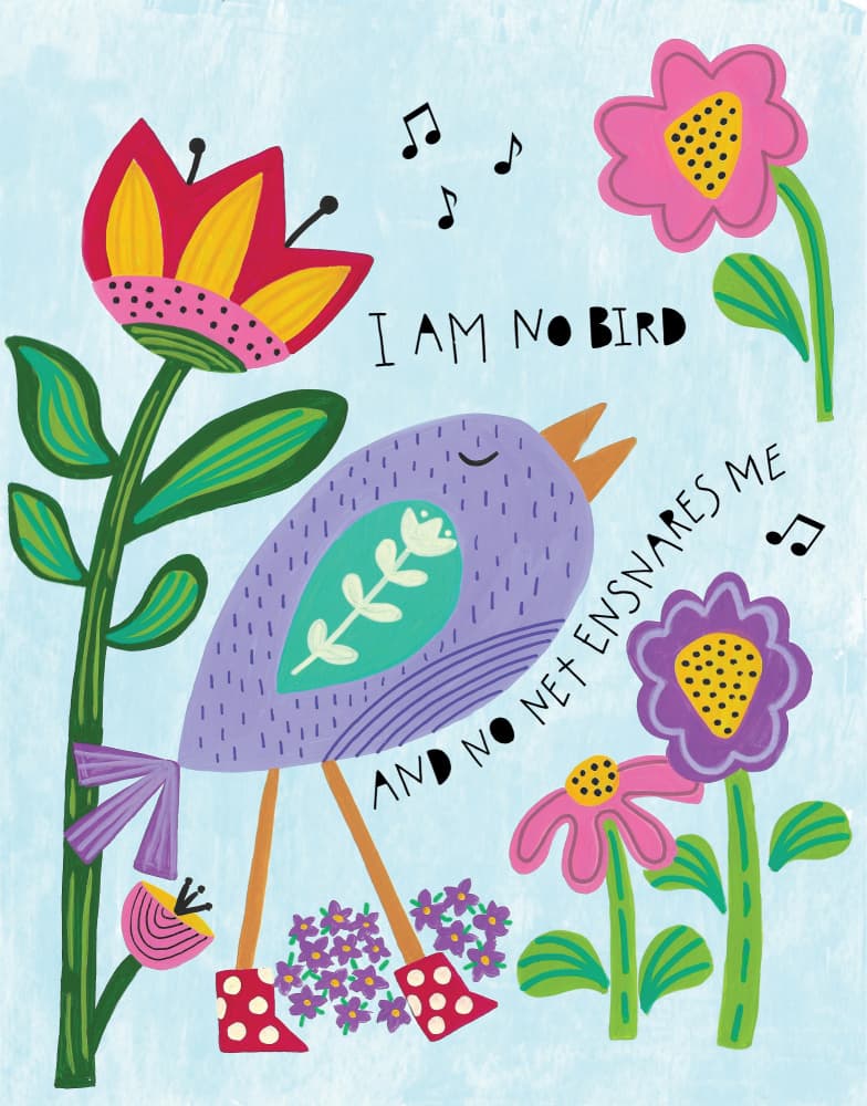 Whimsical Bird Song by Sara Coulter — canvas wall art