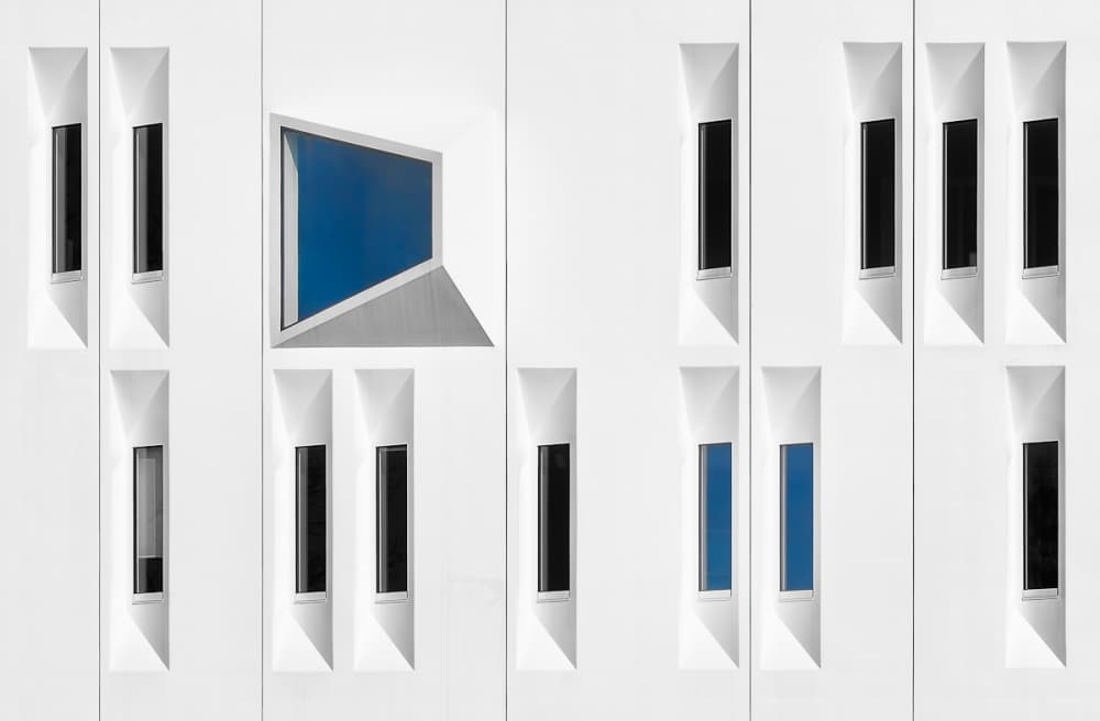 Geometric White Facade by Michiel Hageman — canvas wall art