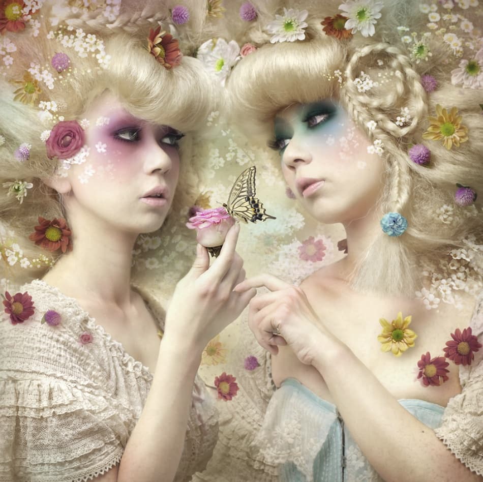Girl of the flower garden by Kiyo Murakami — canvas wall art