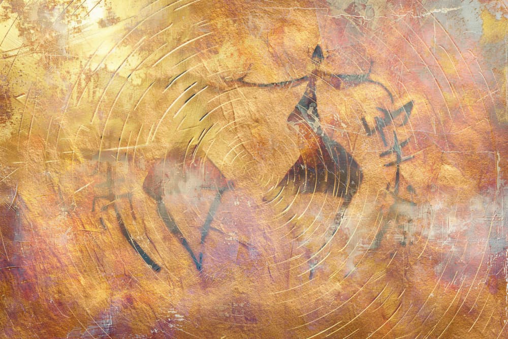 Primitive Golden Dance by Rafal Kulik — canvas wall art
