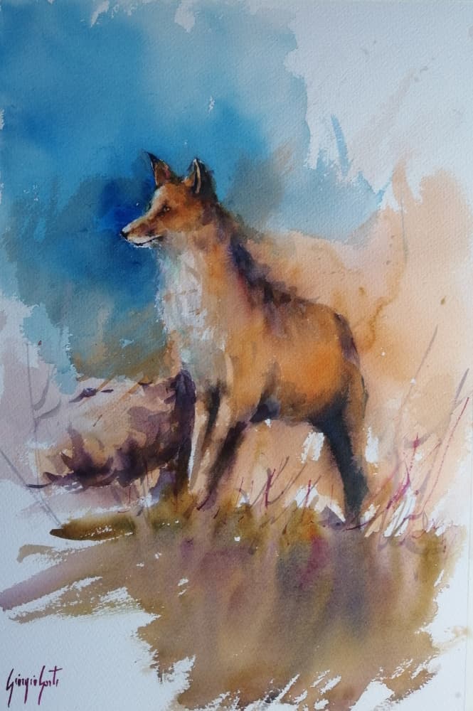 Serene Wild Fox by Giorgio Gosti — canvas wall art