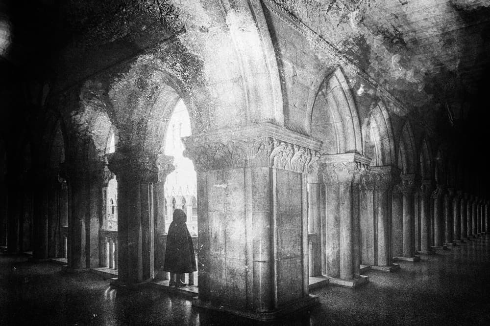 Ancient Arches Solitary Figure by Enrico Facchetti — canvas wall art