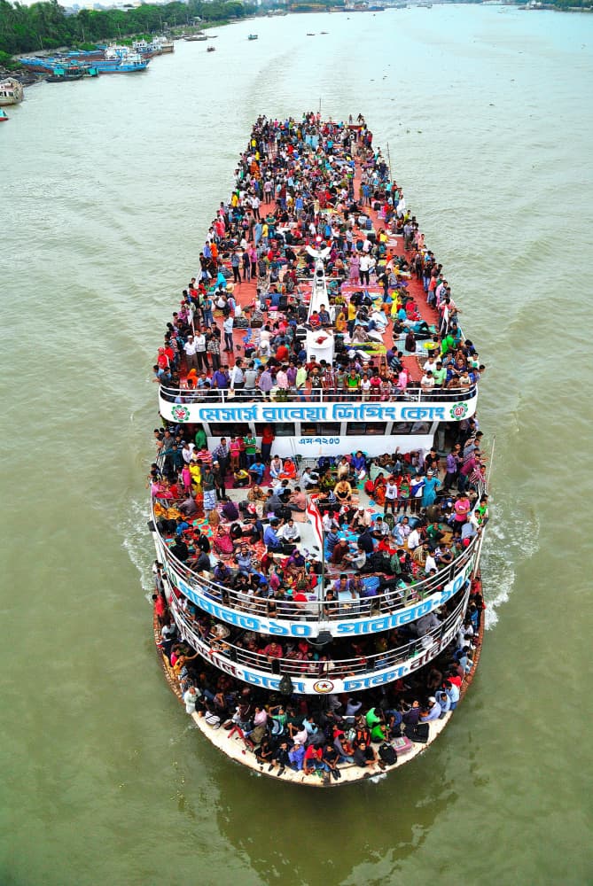 Crowded River Ferry by MD MAHABUB HOSSAIN KHAN — canvas wall art