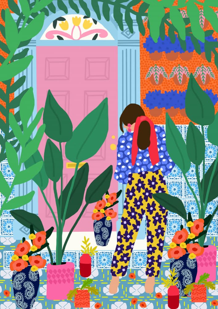Floral girl by Rafaela Mascaro — canvas wall art