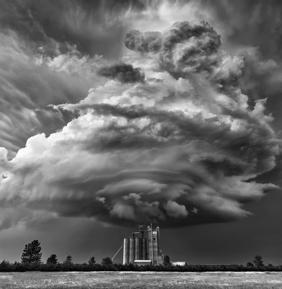 Ominous Storm Over Silo by Rob Darby — canvas wall art