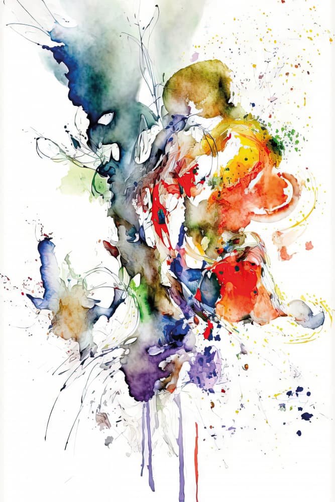 Vibrant Watercolor Abstract by Mauro — canvas wall art