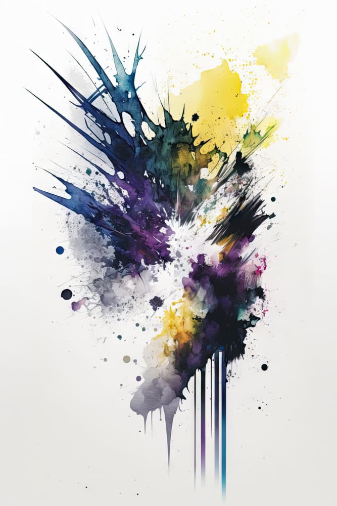 Colorful Watercolor Burst by Mauro — canvas wall art
