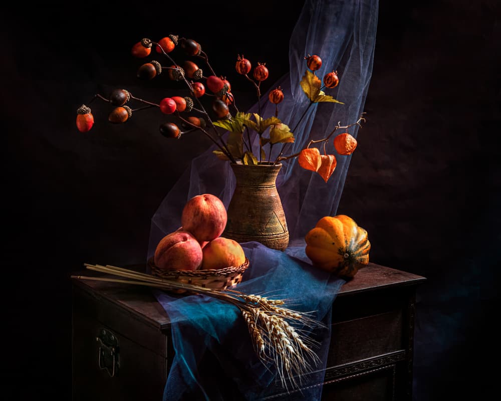 Autumn Harvest Still Life by Louie Luo — canvas wall art