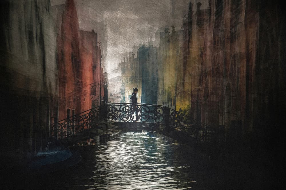 Evening Canal Bridge by Damijan Sedevcic — canvas wall art