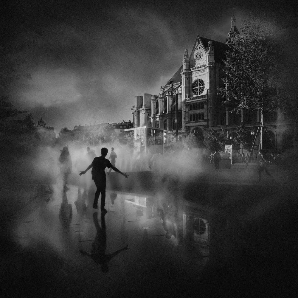 Dancing In Dark Mist by Leah Guo — canvas wall art