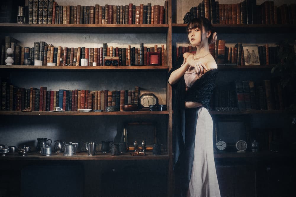 Elegant Lady In Study by Yasuhiro Ujiie — canvas wall art