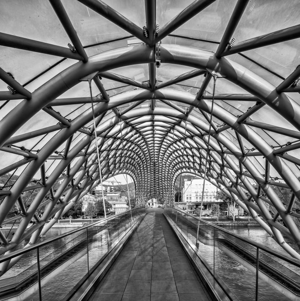 Modern Pedestrian Bridge by Wayne Pearson — canvas wall art