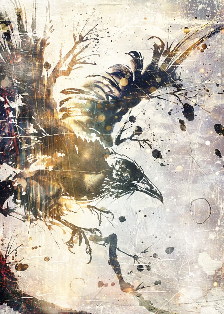 Dark Raven Flight by Rafal Kulik — canvas wall art